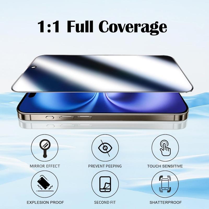 iPhone 16 [6,1 дюйма][1 упаковка] Антибликовая закаленная стеклянная пленка, твердость 9H, устойчивая к царапинам, подходит для чехлов
