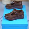 Retro New T-shaped Soft Leather Women's Shoes Autumn Soft Sole Round Head Thick Sole Single Shoes Casual Small Leather Shoes