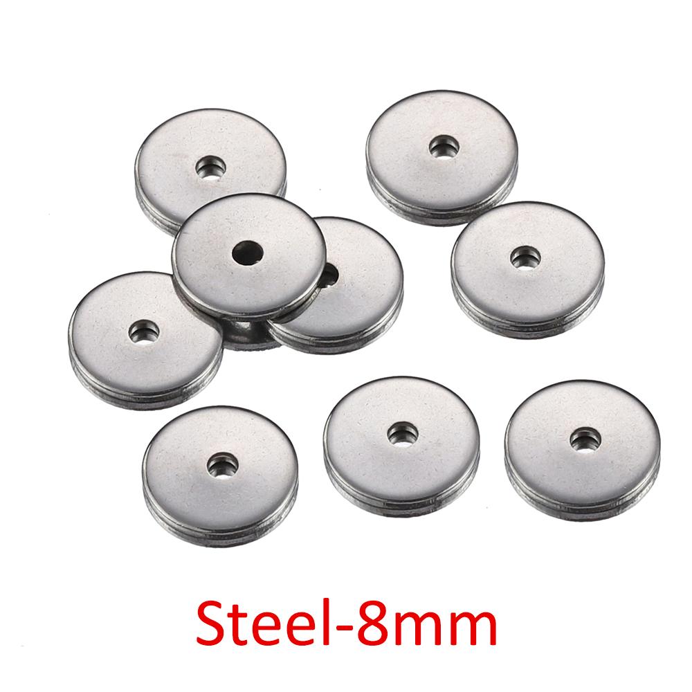 40pcs 20pcs Stainless Steel Flat Round Spacers Loose Beads for Necklace Bracelet Earrings Jewelry Making DIY Pendants Charms