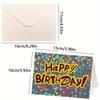 1 Set (24pcs) Birthday Greeting Card Creative Set–12 Birthday Gift Cards with Envelopes, Blessing Stamping Cards,and Birthday Party Blank Sticky Notes