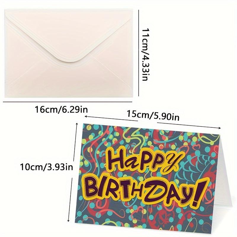 1 Set (24pcs) Birthday Greeting Card Creative Set–12 Birthday Gift Cards with Envelopes, Blessing Stamping Cards,and Birthday Party Blank Sticky Notes