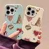 Skin-feel Phone Case for iPhone 11 13 16 Pro Max iPhone XR XS Max 14 15 Pro Max 12 13 Pro Max 16 Plus 13 Pro 14 Pro Cartoon Painted Macaron Colors