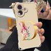 Golden Luxury Letter Flower Women For Iphone 17 16 15 14 12 Phone Case Four Corner Anti Fall Protection Portable Hanging Rope
