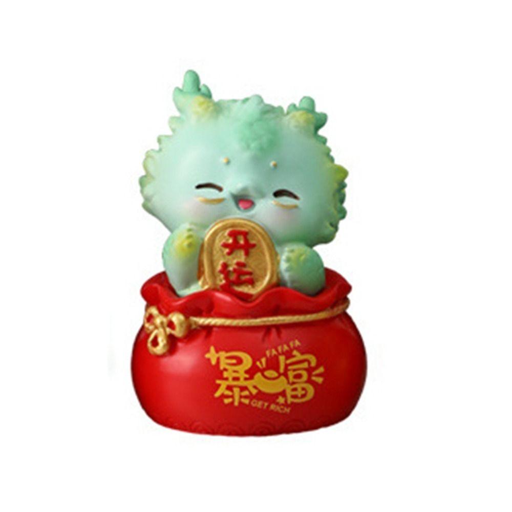 Водонепроницаемые украшения с драконами зодиака, миниатюры драконов из смолы, износостойкие мультяшные украшения на год дракона, приносящие удачу