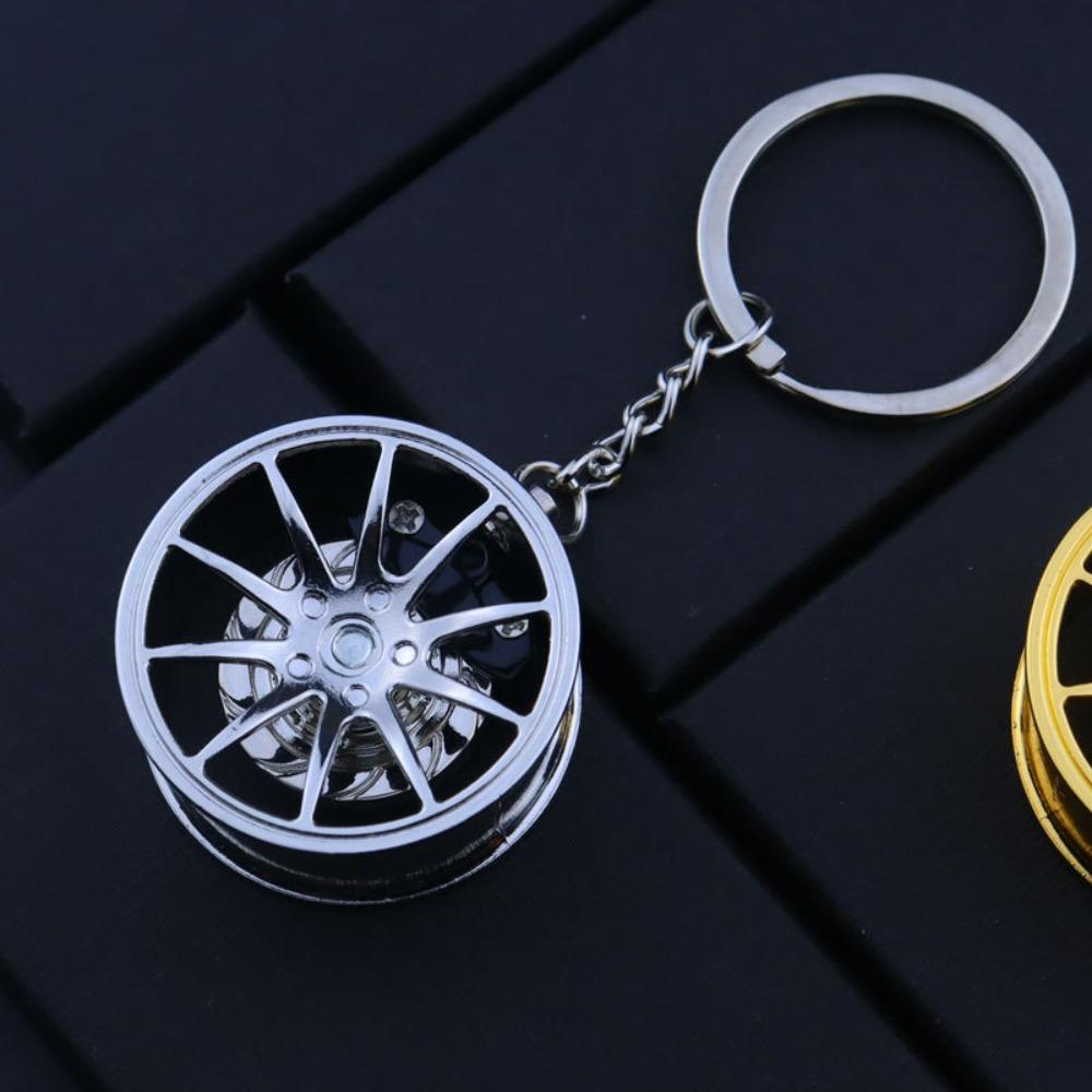 Zinc Zinc Zinc Alloy Wheel Hub Key Chain Rotatable Car Accessories Keychain  Girls Boys