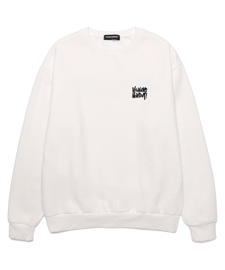 VANNWORKS Now Doit Outline Oversized Sweatshirt (Vls0085) White
