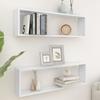 VidaXL Wall Cube Shelves 2 Pcs White 100x15x30 Cm Particleboard
