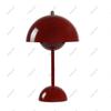 Rechargeable LED Flower Bud Table Lamp Touch Sensing Tricolored with DC USB Cable for Bedside Living Room Hotel Canteen