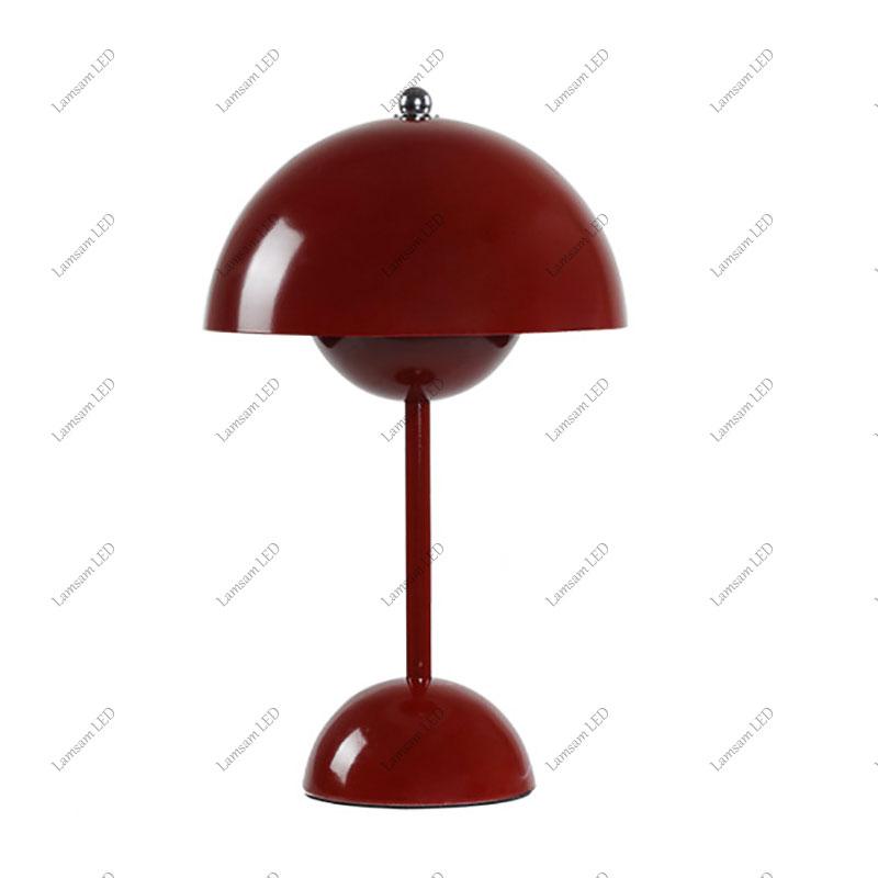 Rechargeable LED Flower Bud Table Lamp Touch Sensing Tricolored with DC USB Cable for Bedside Living Room Hotel Canteen