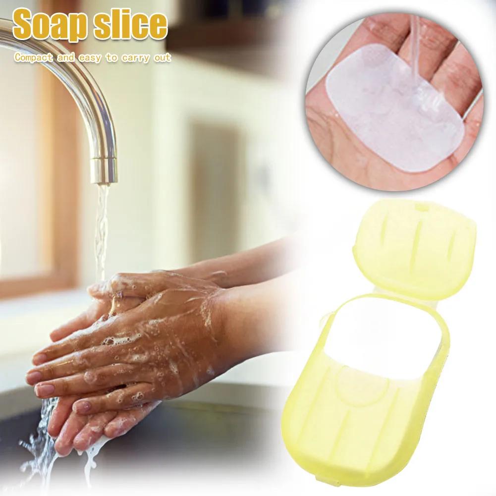 20/60/100 шт. Дорожное мыло-бумага Одноразовые коробки Мини Лист Мыло Мытье рук Кухня Ванная Принадлежности Открытый Кемпинг Бумажное мыло