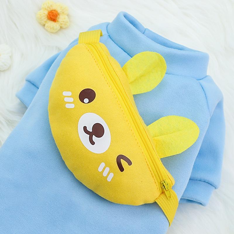 Собаки, кошки, милая одежда на молнии, товары для домашних животных, желтая медвежья лягушка, теплая одежда из лягушки Бишон