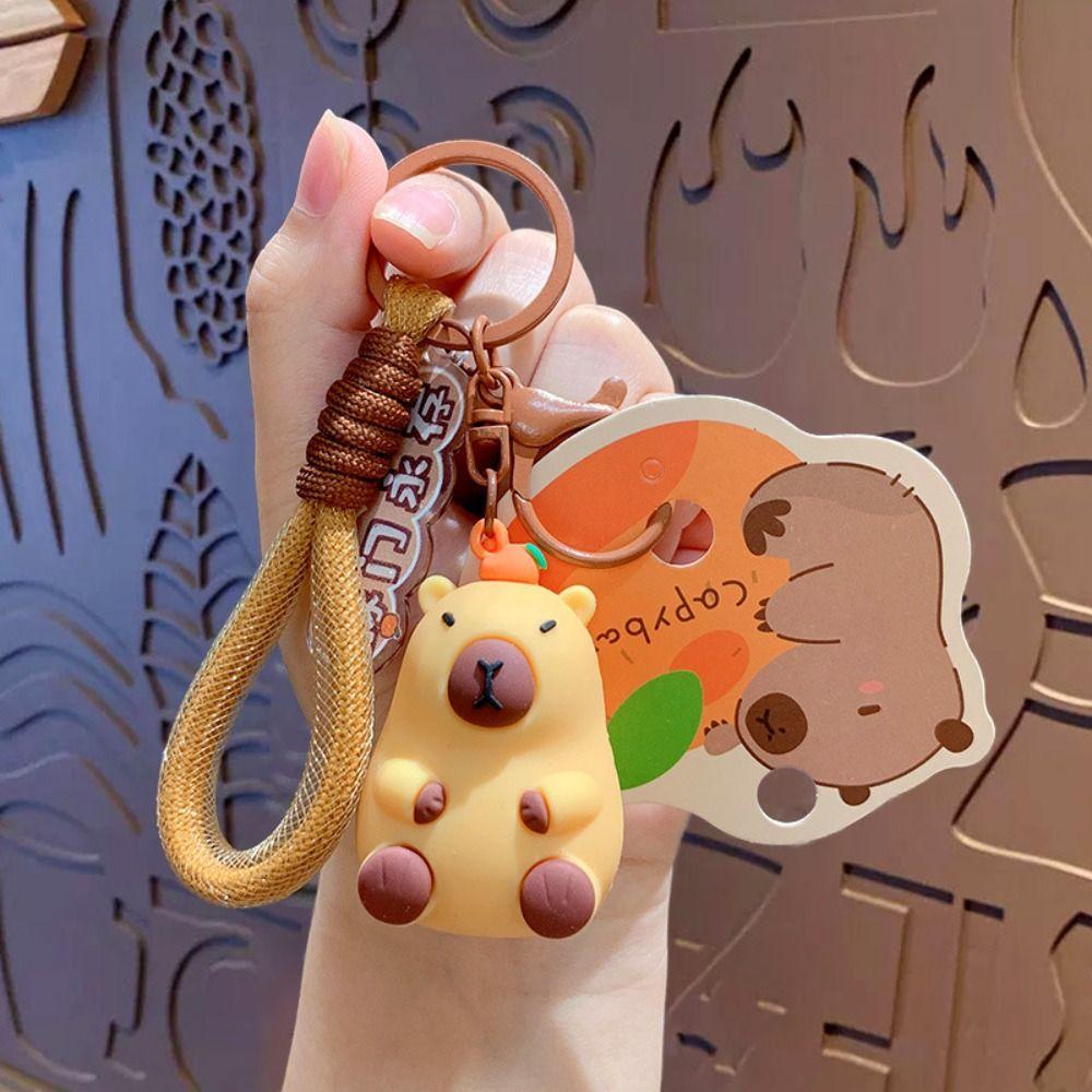 Korean Style Capybara Key Chain Silica Gel Cartoon Key Buckle Capybara Pvc Pendant  Bag Pendant