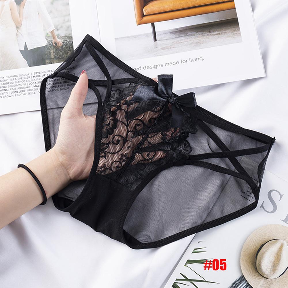 Seamless Fashion Hoolow Transparent Low waist Mesh Lingerie Sexy Briefs Lace Panties