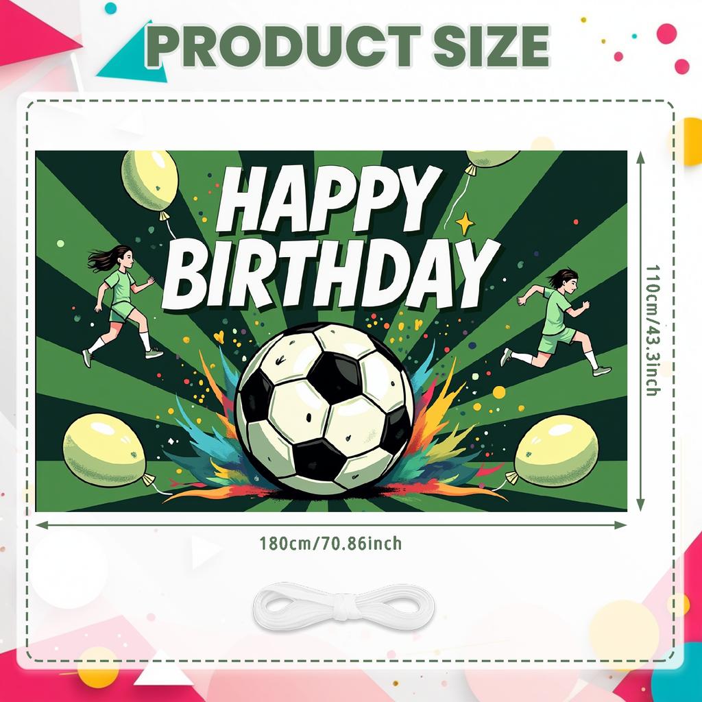 Баннер Разноцветные Шары Праздничный Баннер Футбольный Баннер Золотые Звезды Для Фотосессии Внутреннее Украшение Детское Мероприятие