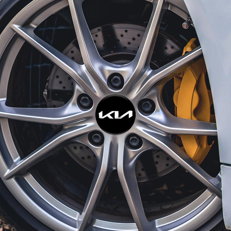 AADS1 4Pcs 56mm Car Wheel Hub Center Cap Emblem Badge Stickers For Kia Rio 2 3 K3 K5 Ceed Sportage Picanto Sorento Soul Accessories
