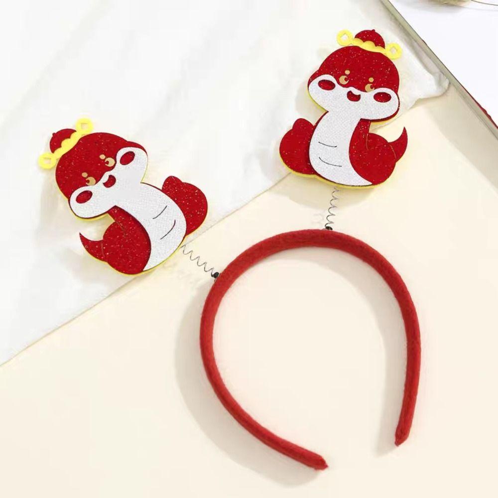 Headdress New Year Hair Hoop Felt Snake Hairband Cute 2025 Headband Party Supplies