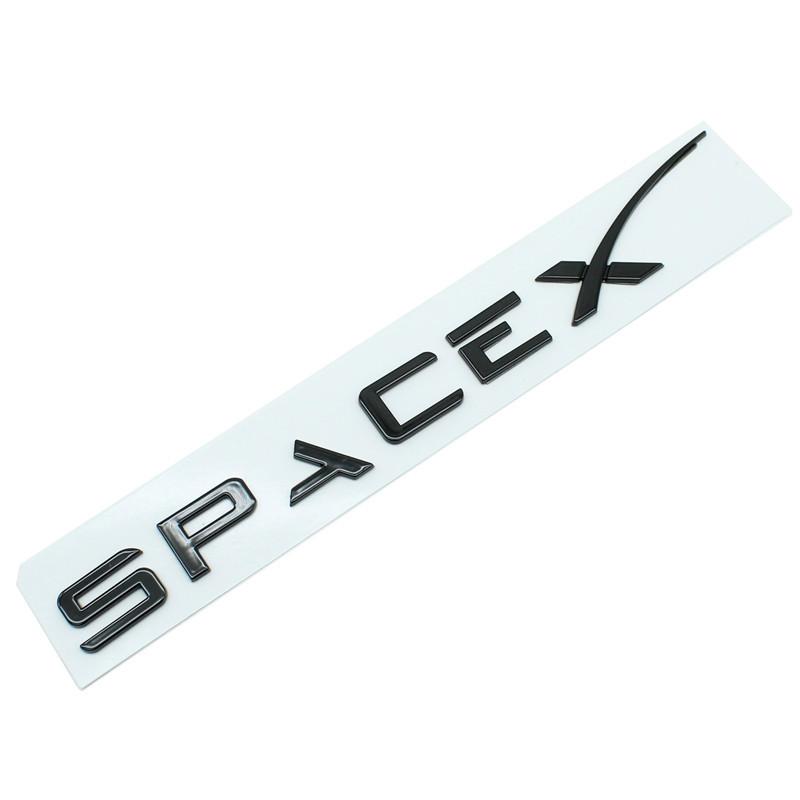 3D ABS Logo DUAL Motor SPACEX Letters Nameplate Car Emblem Rear Trunk Badge Decal Sticker For Tesla Model 3 Y S X Accessories