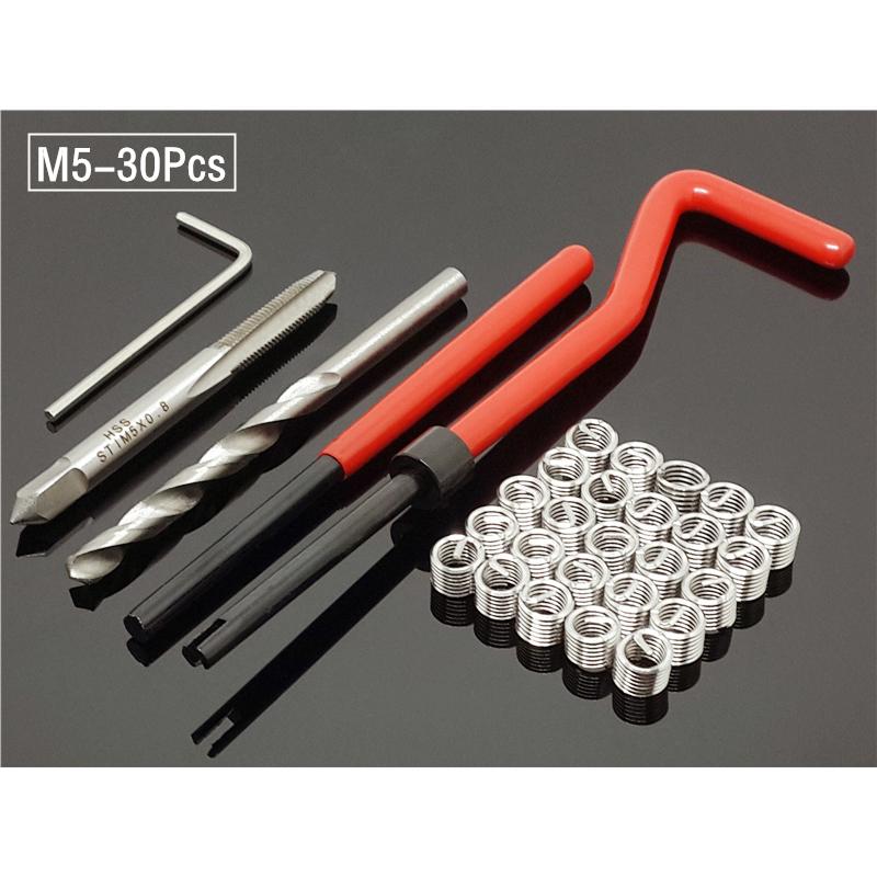 15/20/30 шт., набор инструментов для ремонта резьбы M5/6/8 для восстановления поврежденной резьбы, гаечный ключ, спиральное сверло, инструменты для ремонта автомобиля, лом