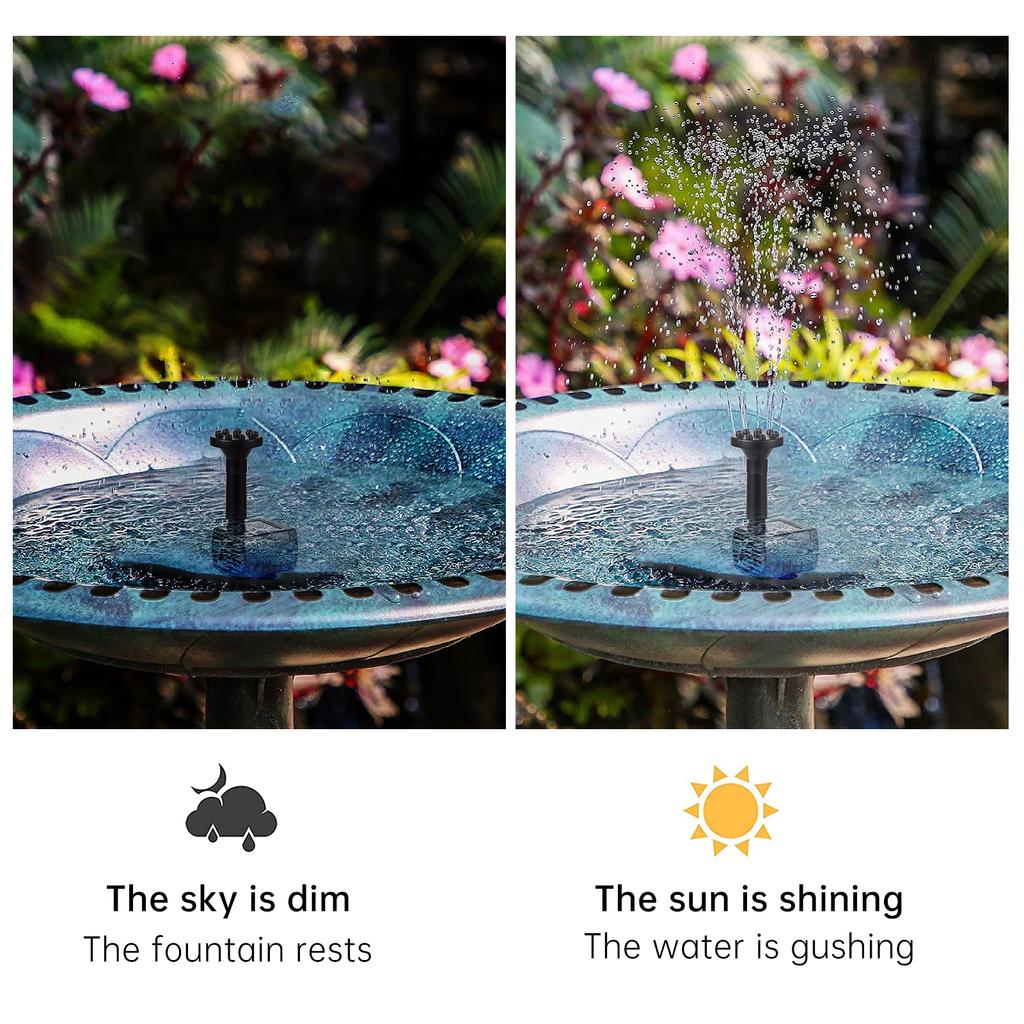 Solar Water Pump Kit Solar Fountain Pump for Bird Bath with 3W 5V Solar Panel 7 Nozzles Max. Water