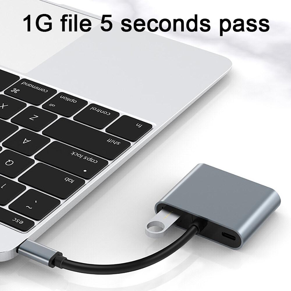 Док-станция 4 в 1 USB C Hub Type-C to Dual HDMI Adapter 4K 60 Гц Расширение экрана USB 3.0 для ноутбука телефона ПК