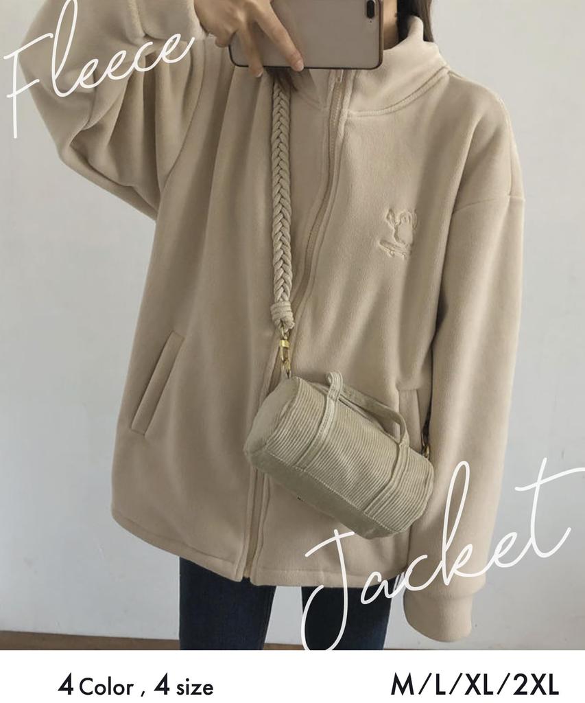 Boa Jacket Fleece Boa Blouson Outerwear Stand Collar Zip Up Cold Protection Fluffy Casual Korean Harajuku Harajuku Mode American Casual Large Large