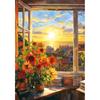 Vincent Van Gogh's Sunset-Colored Window Jigsaw Puzzle Famous Landscape 1000 Pieces, Popular Korean Puzzle