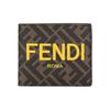 Fendi Кошелек мужской с текстурой, двойного сложения, с узором логотипа FF Monogram, цвет коричнево-желтый 7M0338-AJJ8-F1HRH