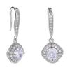 Square Zirconia Earrings Wedding Earrings Ear Jewelry Fashionable Metal Drop Earrings Perfect for Fashionable Women