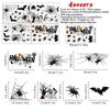 1 Sheets/19pcs Halloween Static Cling Window Stickers, Spider Bat Web Pumpkin Silhouette, Reusable Adhesive-Free Glass Decor