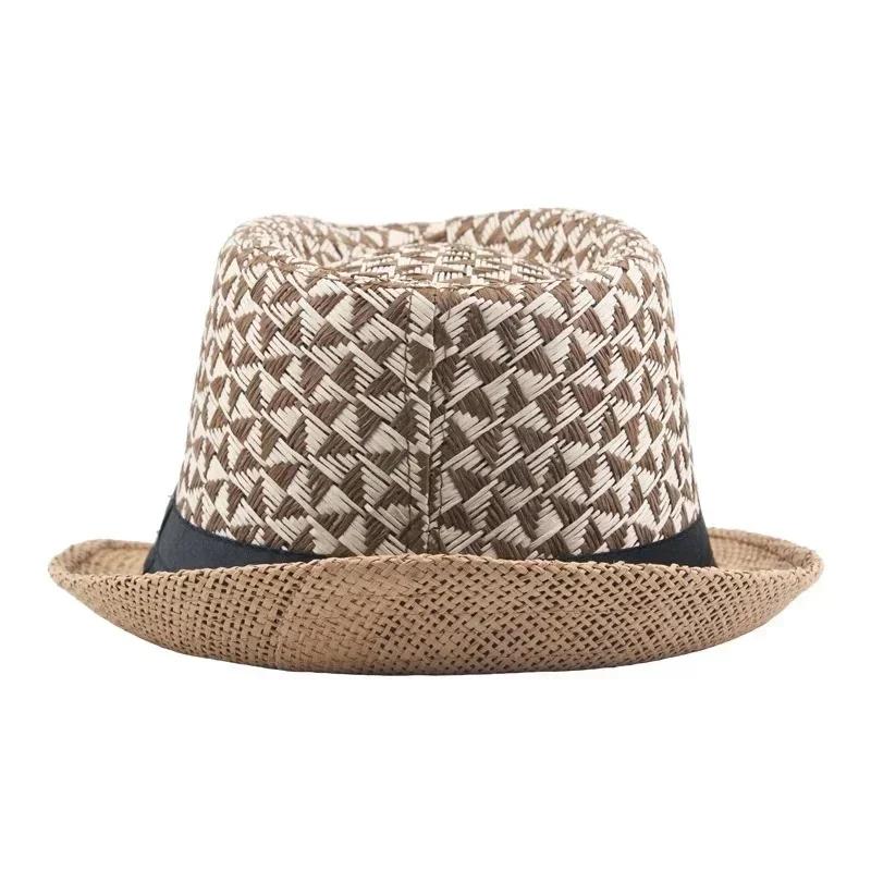 Men's Fashion Convise Summer Jazz Cap Beach Straw Caps Handsome Hats Sun Hat Men Fashion Accessories Creative Gifts Head Decor