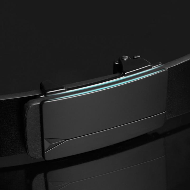 Простой мужской ремень Автоматическая пряжка Ремень из натуральной кожи для мужчин Молодых мужчин Деловой Универсальный ремень из коровьей кожи для мужчин Среднего и молодого возраста