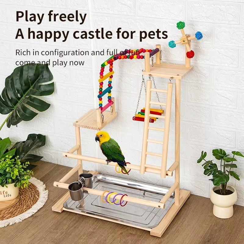 Solid Wood Bird Stand Zanthoxylum Training Playground Platform Hand Parrot Bird Supplies Birdcage Model
