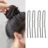 AWAYTR 50Pcs/Bag Black Hair Clips U-Shaped Alloy Waved Clips Bobby Invisible Wavy Hairpin Metal Barrette Bridal Hair Accessories
