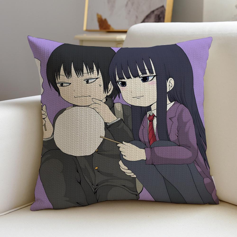 Sweet CCute Hi Score GirlS Cushion Cover Breathable and skinfriendly linen pillowcase square removable and washable cushion