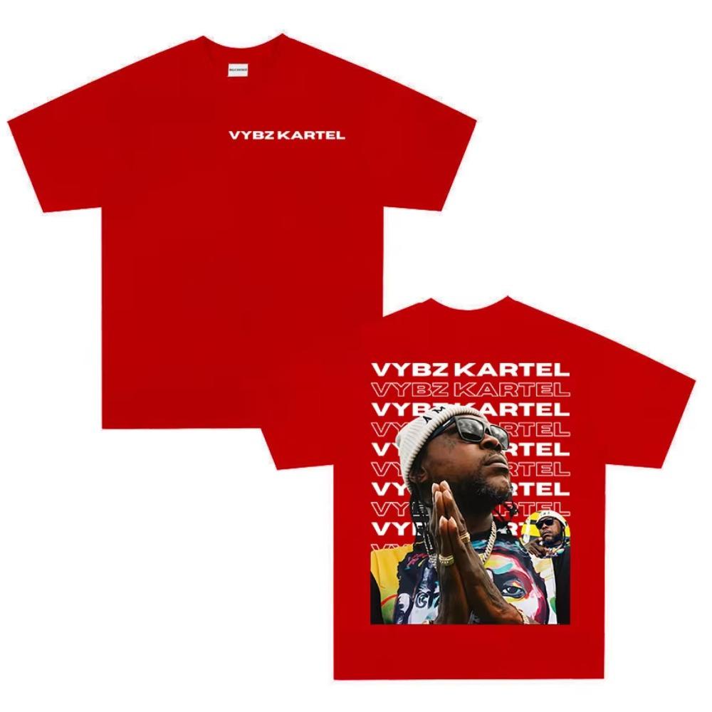 Футболка с графическим принтом рэпера Vybz Kartel 2026 Альбом Унисекс Летняя Мода Оверсайз Футболка Хип-Хоп Готика Короткий Рукав Футболки Уличная Мода