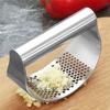 Stainless Steel Manual Garlic Press Curved Garlic Grinding Slicer Chopper Cooking Gadgets Multi-function Knoflookpers Tools