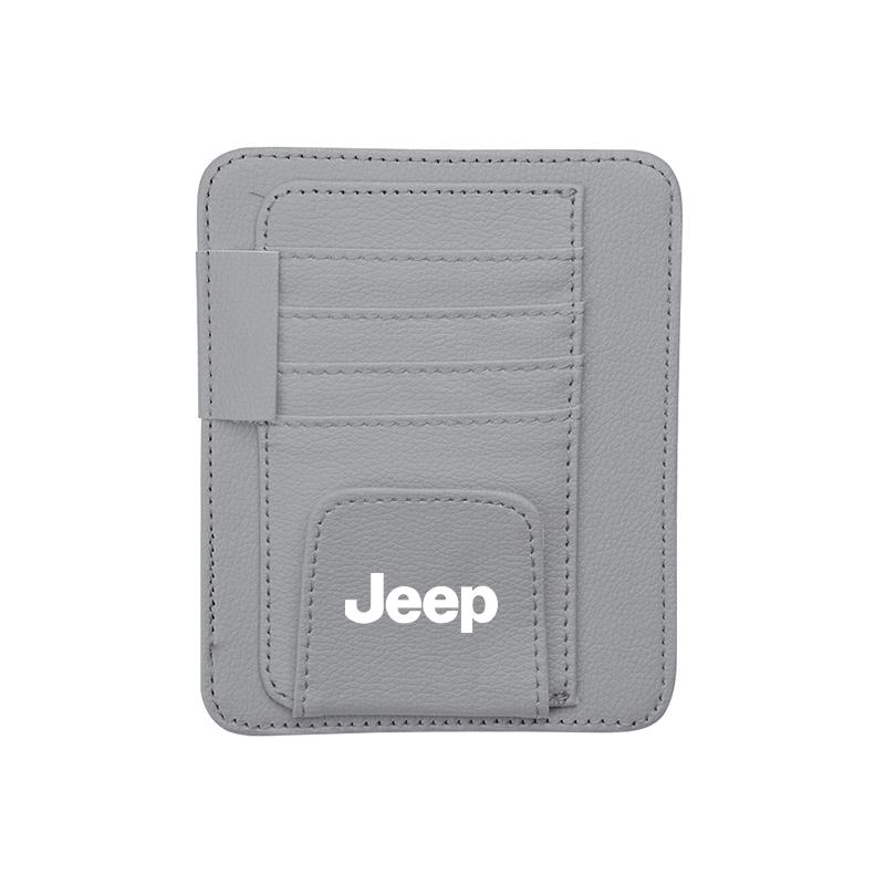 Car Sun Visor Organizer Card Storage Pocket Sunglasses Holder For Jeep Grand Cherokee Wrangler JK Gladiator Compass Renegade Pat