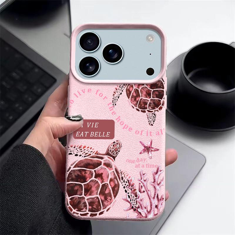 Красочный чехол для телефона 'Морской парк' для iPhone 17 16 Pro Max iPhone 15 14 13 Pro Max 11 16e 17e Роскошный матовый силиконовый чехол с текстурой кожи