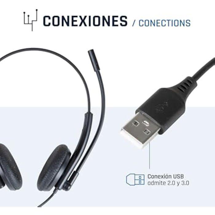 Casque USB - IGGUAL - Microphone rotatif 270° - Annulation de bruit - Télécommande intégrée - Confortable