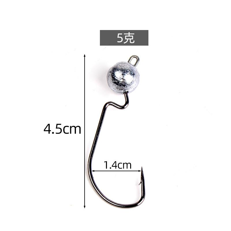 5 шт. 3,5 г/5 г/7 г/10 г Открытый джиг-головка Рыболовный крючок Крючок для мягких приманок Джиг-крючок Крючок для кренка Оснастка для ловли окуня и щуки
