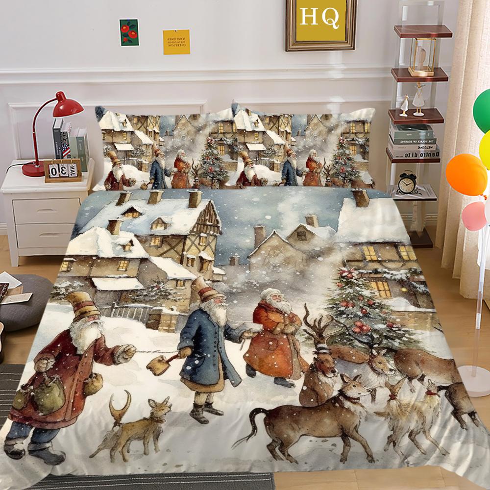 Покрывала с рождественским принтом и 3D декором для спальни, полный размер, микрофибра, высокое качество, дизайн, домашний текстиль для девочек