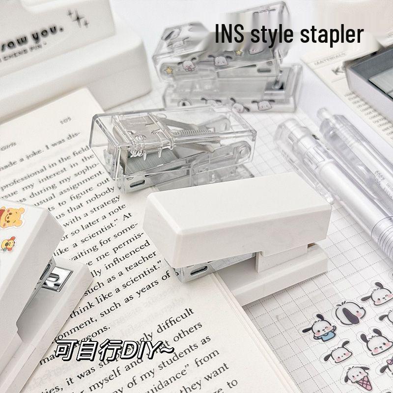 Transparent Ins-Style Mini DIY Cartoon Stapler Set for Students