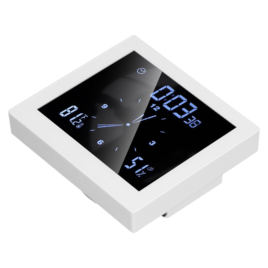 5-дюймовые настенные часы для душа с цифровым таймером, будильником, дисплеем температуры и влажности, водонепроницаемые для дома
