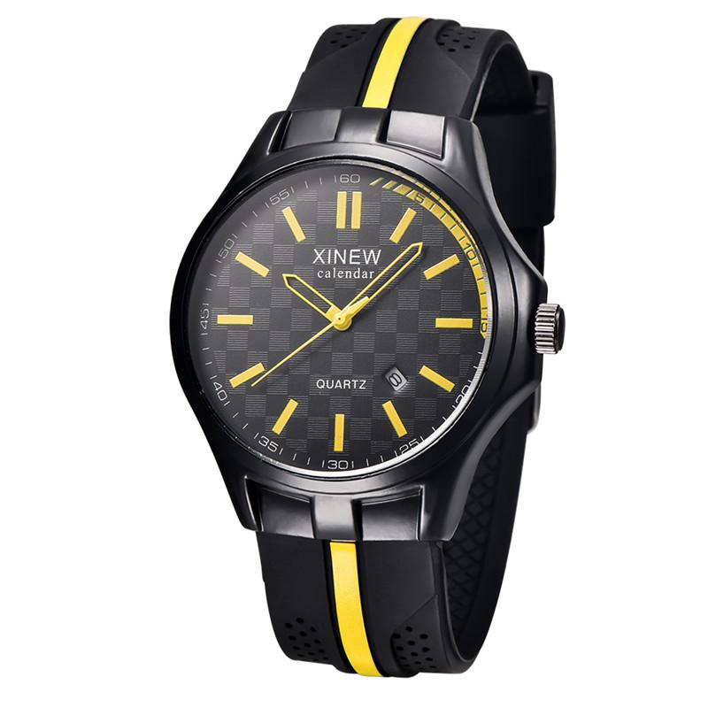 Montre Homme XINEW Brand Students Watches Men Boys Simple Rubber Band Sports Date Gifts Watch Reloj Hombre Relogio Masculino