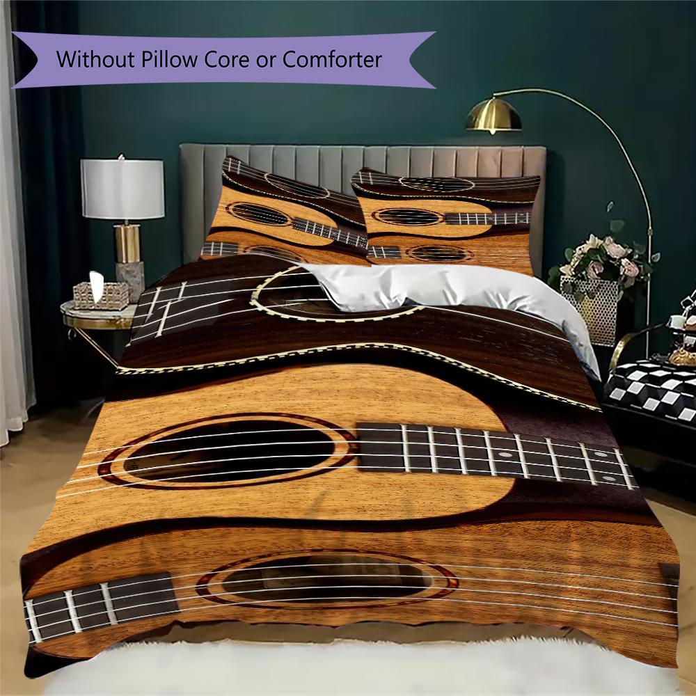 1PC Musical elements Bedding Quilt Set Quilt Cover Pillowcase Home Decoration Birthday Gift (1 * duvet cover + 2 * pillowcase, without core)A16