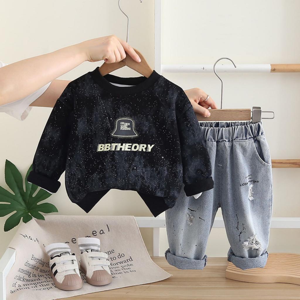 Детский повседневный комплект с длинным рукавом, удобные наряды для повседневной носки