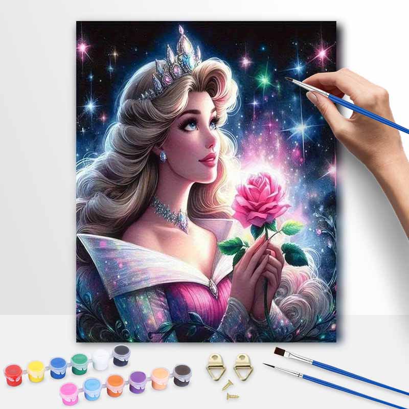Disney Princess Aurora Oil Paint Art Painting Kit Oil Paint Dots Home Wall Decor