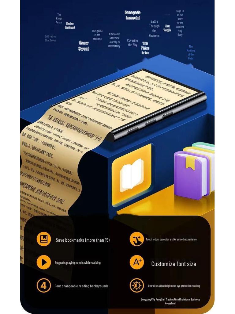 Smart MP4 Player for Students: Bluetooth, Full Touch, Large Screen, English Songs & Novels