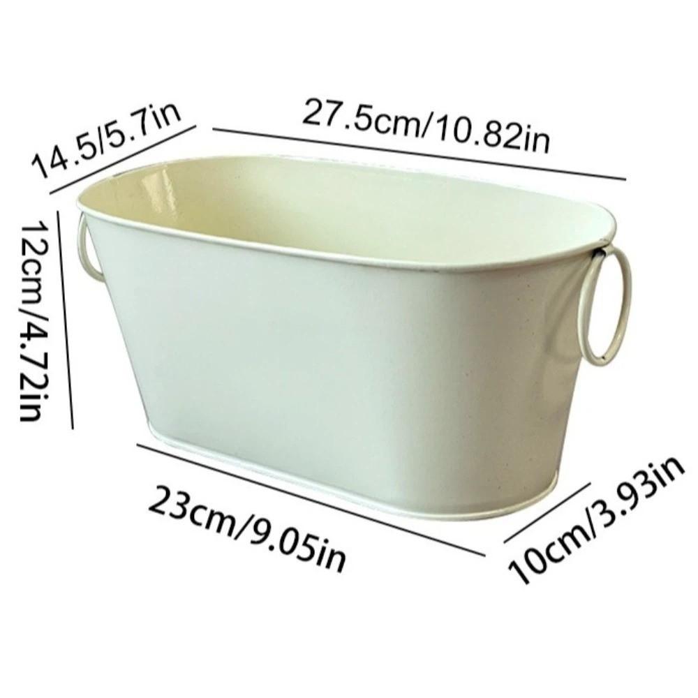 Rustic Iron Flower Pot Vintage Plant Pot Practical Metal Planter Windowsill