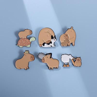 Универсальная металлическая брошь в виде мультяшных животных - Черепаха, Кошка и Морская свинка